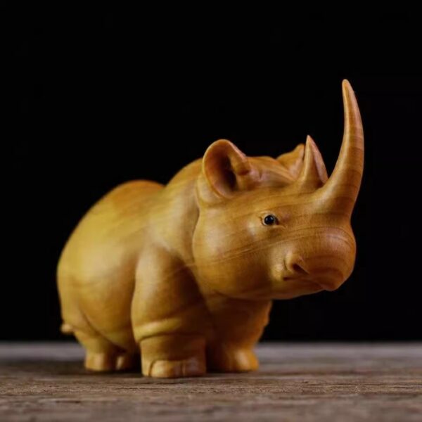 Thunder - Kissed Wood African Wildlife Trio: Rhino, Elephant, Hippo Art Pieces - Image 2