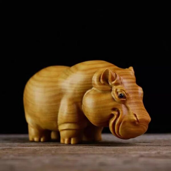 Thunder - Kissed Wood African Wildlife Trio: Rhino, Elephant, Hippo Art Pieces - Image 3