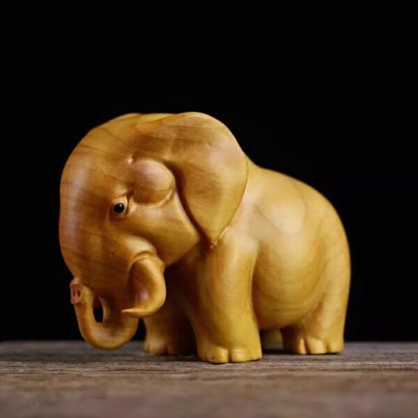 Thunder - Kissed Wood African Wildlife Trio: Rhino, Elephant, Hippo Art Pieces - Image 4