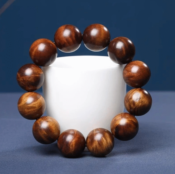 Natural lightning-struck peach wood bracelet, century-old jujube wood bracelet, deep mountain raw wood bracelet with lightning marks, men's and women's lightning-charred bracelet, aged Buddha beads - Image 3