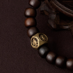 "Pixiu four-symbol old-style bead lightning-struck wood jujube wood bracelet for men's cultural play and bead string bracelet"
