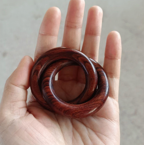 Lightning-struck jujube wood Qiankun ring, mini yin-yang ring, engraved with seven stars, portable pendant, hanging ornament, necklace, all-in-one hand-carved - Image 4