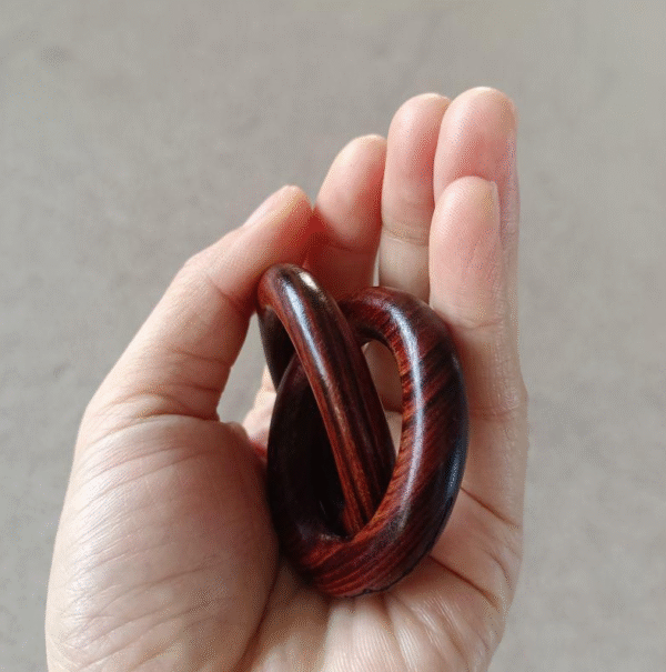 Lightning-struck jujube wood Qiankun ring, mini yin-yang ring, engraved with seven stars, portable pendant, hanging ornament, necklace, all-in-one hand-carved - Image 5
