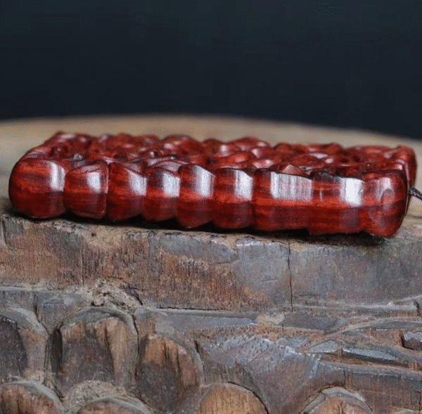Lightning-struck jujube wood hollowed-out peace charm pendant, listed for sale as a cultural artifact or handheld ornament for women and men - Image 4
