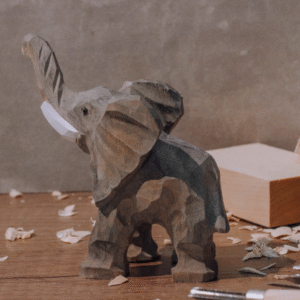 Cultural Thunder - Struck Wood Elephant Pair: Nature - Inspired Romantic Decor