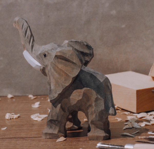 Cultural Thunder - Struck Wood Elephant Pair: Nature - Inspired Romantic Decor