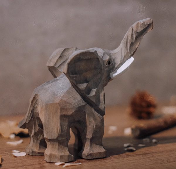 Cultural Thunder - Struck Wood Elephant Pair: Nature - Inspired Romantic Decor - Image 2