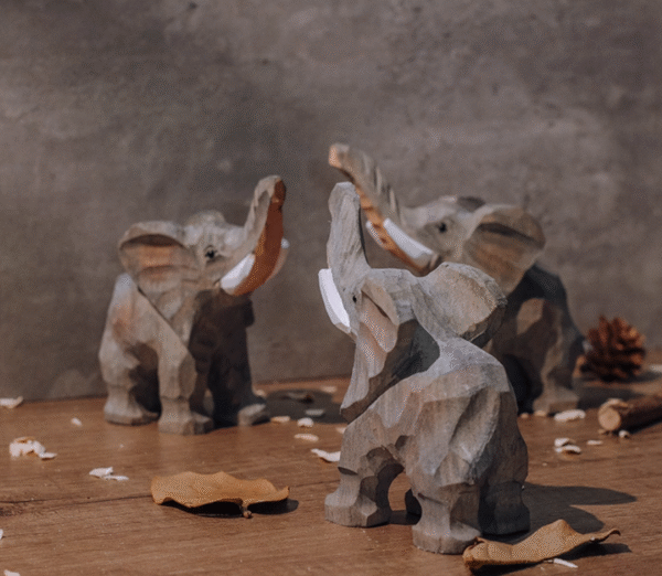 Cultural Thunder - Struck Wood Elephant Pair: Nature - Inspired Romantic Decor - Image 4