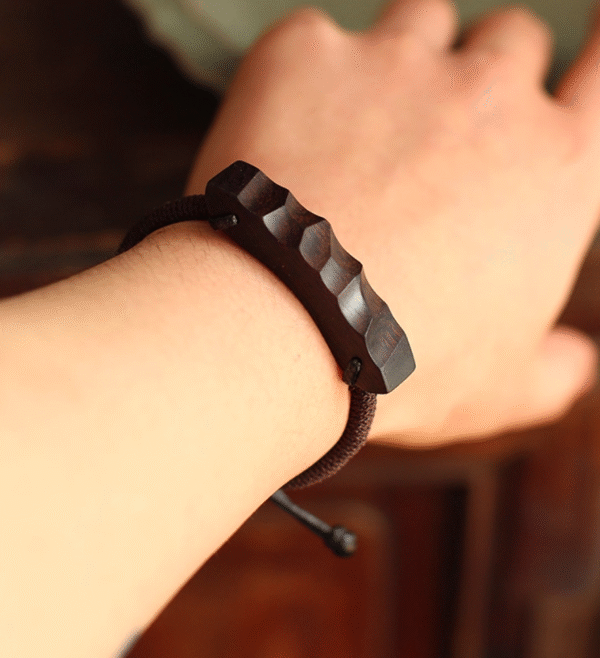 Thunderstruck Wood Bracelet - Handcrafted Natural Lightning-Struck Wooden Jewelry for Spiritual Protection - Image 3