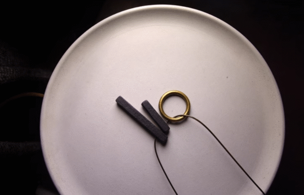 Handmade Thunderstruck Wood & Brass Pendant Necklace: Minimalist Unisex Statement Jewelry - Image 5