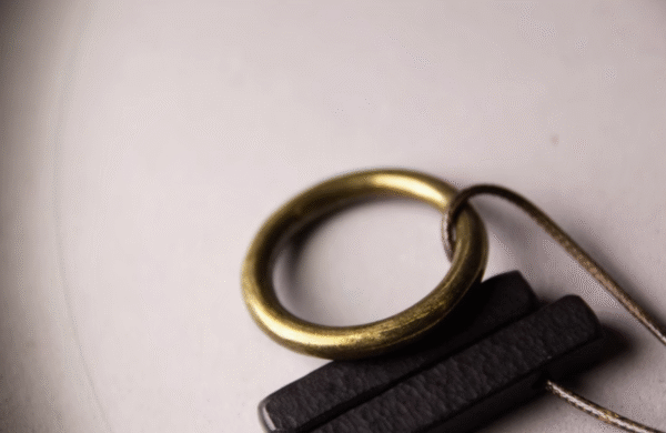 Handmade Thunderstruck Wood & Brass Pendant Necklace: Minimalist Unisex Statement Jewelry - Image 7