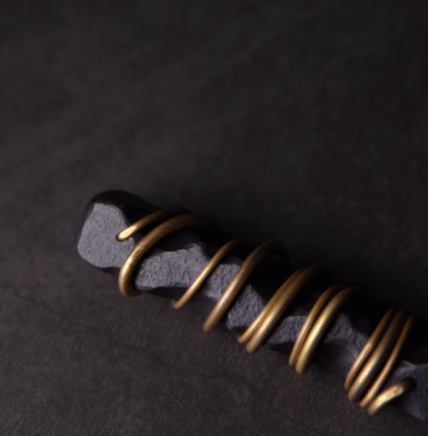 Handmade Thunderstruck Wood & Brass - Wrapped Pendant: Unisex Retro Ethnic - Style Necklace - Image 5