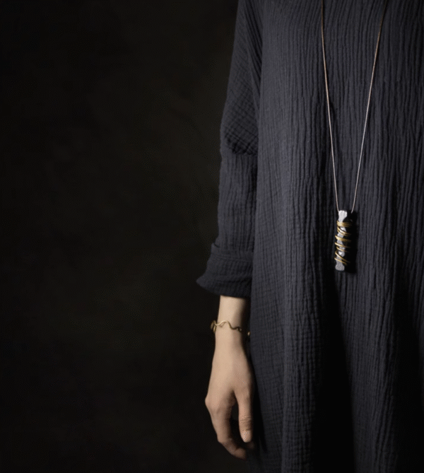 Handmade Thunderstruck Wood & Brass - Wrapped Pendant: Unisex Retro Ethnic - Style Necklace - Image 6