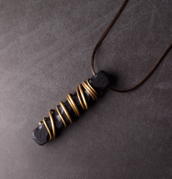 Handmade Thunderstruck Wood & Brass - Wrapped Pendant: Unisex Retro Ethnic - Style Necklace - Image 10