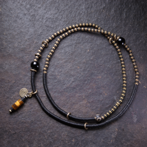 Handmade Thunderstruck Wood & Brass Multi - Layer Bracelet: Retro Mixed - Material Unisex Jewelry