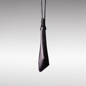 Handmade Thunderstruck Wood Pendant Necklace: Minimalist Geometric Cut Unisex Jewelry