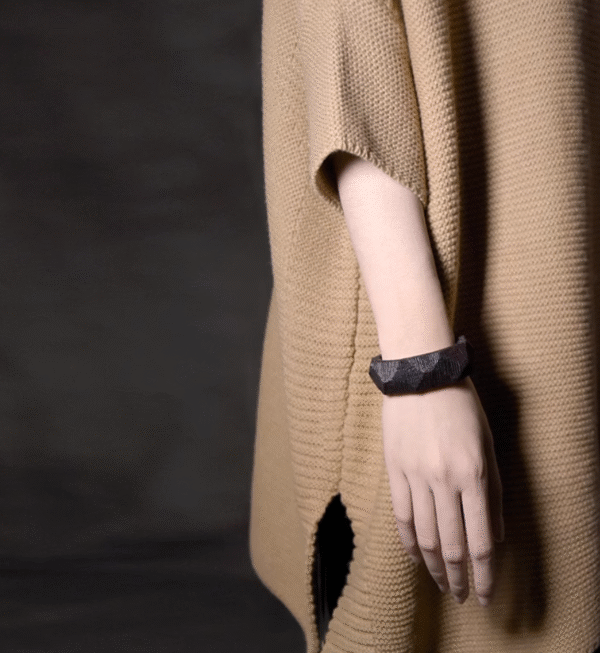 Handmade Thunderstruck Wood Open Cuff Bracelet: Retro Minimalist Unisex Jewelry - Image 2