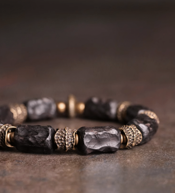 Handmade Thunderstruck Wood & Brass Ethnic - Style Bracelet: Retro Artisanal Unisex Jewelry - Image 4