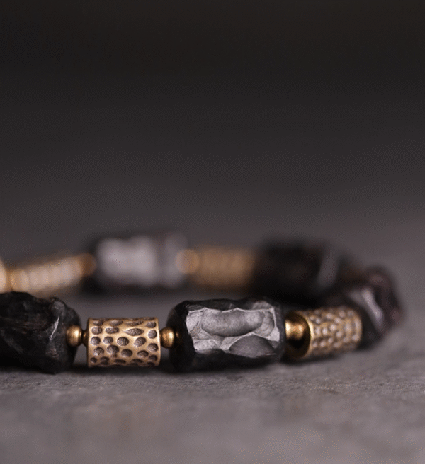 Handmade Thunderstruck Wood & Brass Ethnic - Style Bracelet: Retro Artisanal Unisex Jewelry - Image 7