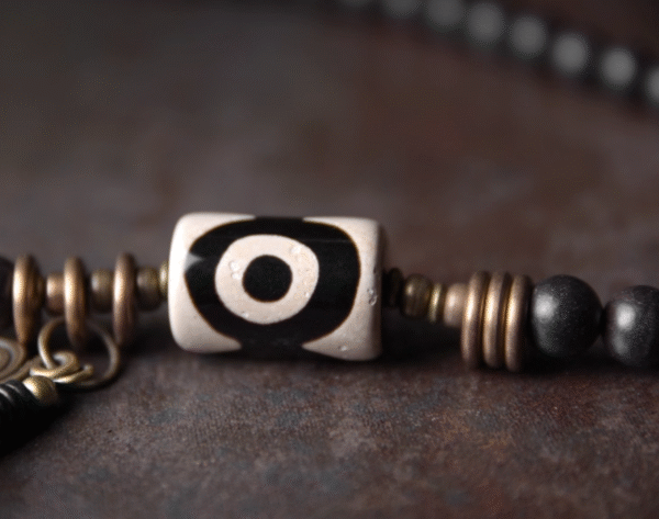 Handmade Thunderstruck Wood & Brass Beaded Bracelet: Chinese Ethnic - Style Unisex Jewelry - Image 6