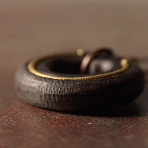 Handmade Thunderstruck Wood & Brass Circle Pendant: Retro Streetwear Unisex Necklace - Image 8