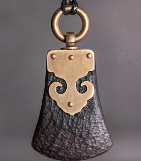 Handmade Thunderstruck Wood & Brass Chinese - Style Pendant: Ethnic - Inspired Unisex Necklace - Image 3