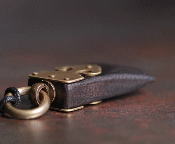Handmade Thunderstruck Wood & Brass Chinese - Style Pendant: Ethnic - Inspired Unisex Necklace - Image 4
