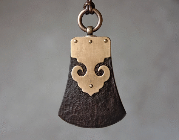 Handmade Thunderstruck Wood & Brass Chinese - Style Pendant: Ethnic - Inspired Unisex Necklace - Image 5