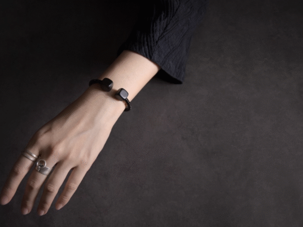 Handmade Thunderstruck Wood Open Cuff Bracelet: Minimalist Unisex Couple Jewelry - Image 2