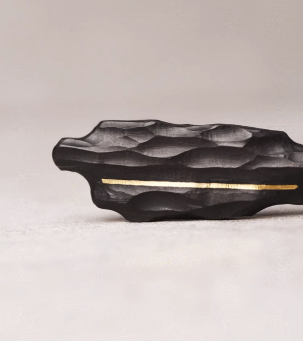 Handmade Thunderstruck Wood & Brass Inlaid Pendant: Retro Unisex Jewelry - Image 4