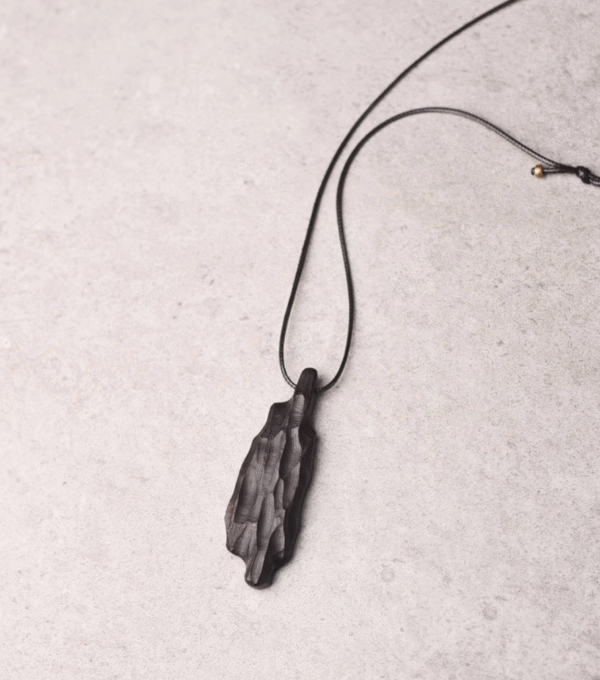 Handmade Thunderstruck Wood & Brass Inlaid Pendant: Retro Unisex Jewelry - Image 6