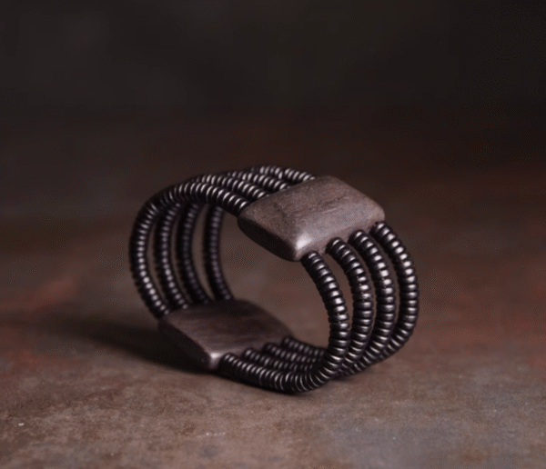 Handmade Thunderstruck Wood Multi - Strand Bracelet: Retro Minimalist Unisex Jewelry - Image 3
