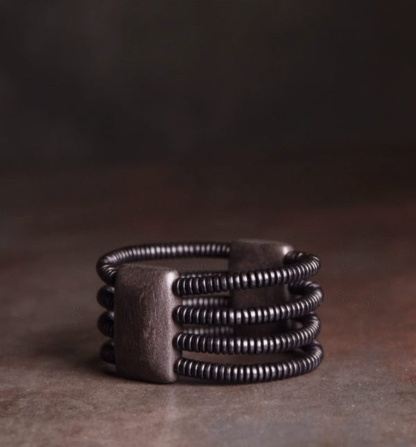 Handmade Thunderstruck Wood Multi - Strand Bracelet: Retro Minimalist Unisex Jewelry - Image 4