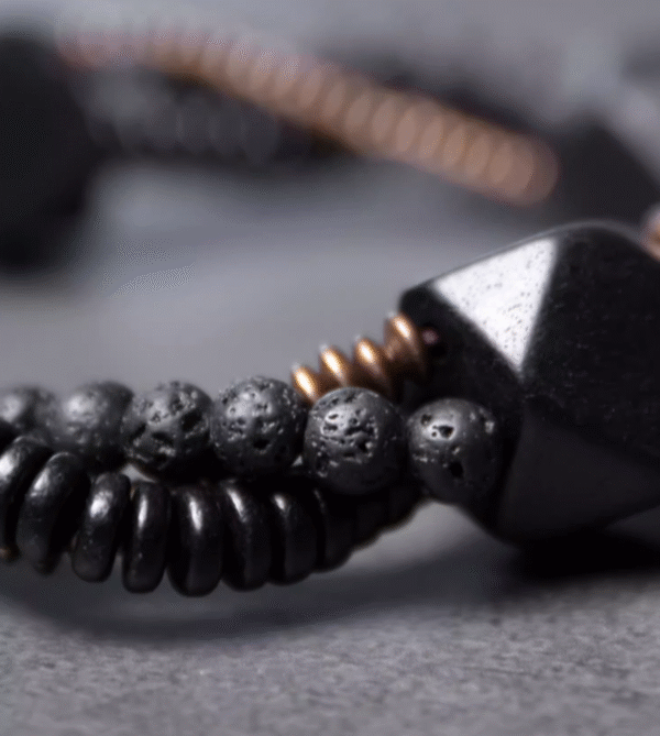 Handmade Thunderstruck Wood & Copper Bead Bracelet: Niche Ethnic - Style Unisex Jewelry - Image 3