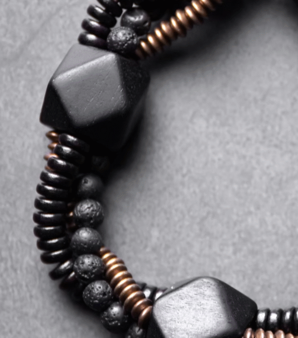 Handmade Thunderstruck Wood & Copper Bead Bracelet: Niche Ethnic - Style Unisex Jewelry - Image 4