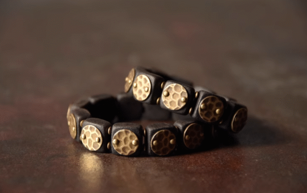 Handmade Thunderstruck Wood & Brass Bracelet: Chinese - Style Retro National Trend Jewelry for Men & Women