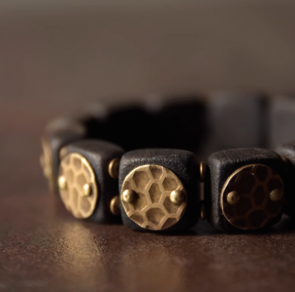 Handmade Thunderstruck Wood & Brass Bracelet: Chinese - Style Retro National Trend Jewelry for Men & Women - Image 7