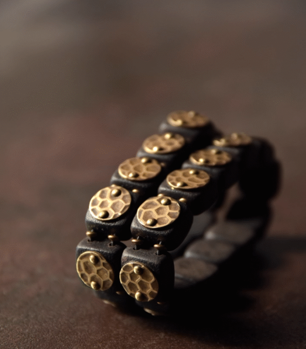 Handmade Thunderstruck Wood & Brass Bracelet: Chinese - Style Retro National Trend Jewelry for Men & Women - Image 11