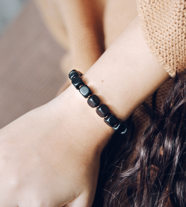 Handmade Thunderstruck Wood, Agate & Brass Bracelet: Mysterious Bohemian - Style Unisex Jewelry - Image 6