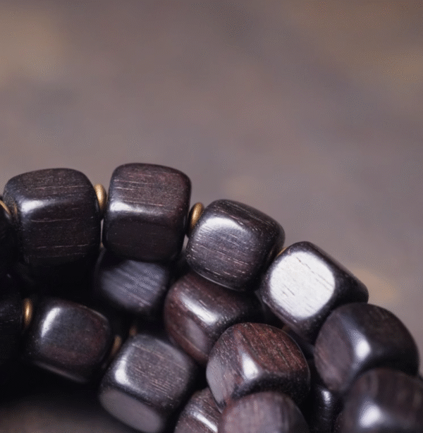 Handmade Thunderstruck Wood, Agate & Brass Multi - Circle Bracelet: Ethnic - Style Mysterious Unisex Jewelry - Image 6