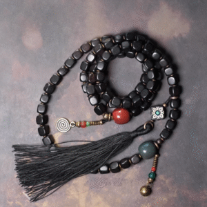 Handmade Thunderstruck Wood, Agate & Brass Multi - Circle Bracelet: Ethnic - Style Mysterious Unisex Jewelry