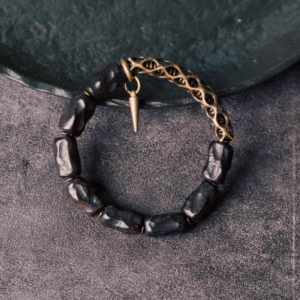 Handmade Thunderstruck Wood & Brass Double - Layer Bracelet: Mysterious Retro - Trend Unisex Jewelry