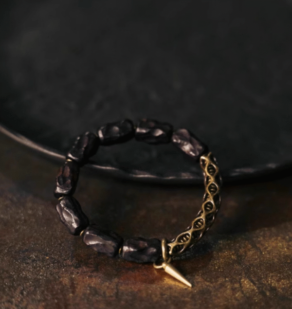 Handmade Thunderstruck Wood & Brass Double - Layer Bracelet: Mysterious Retro - Trend Unisex Jewelry - Image 3