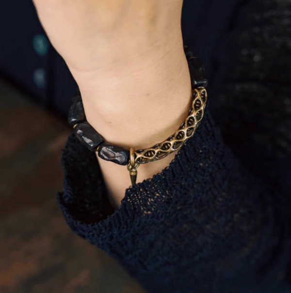 Handmade Thunderstruck Wood & Brass Double - Layer Bracelet: Mysterious Retro - Trend Unisex Jewelry - Image 4