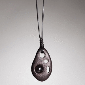 Handmade Thunderstruck Wood & Stone - Inlaid Pendant Necklace: Artisan - Crafted Mysterious Unisex Jewelry