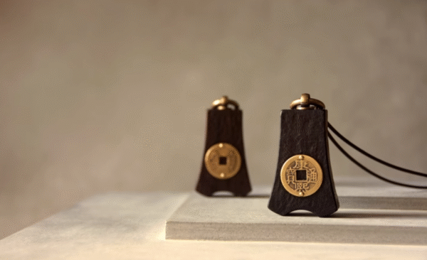 Handmade Thunderstruck Wood & Brass Coin Pendant Necklace: Mysterious Chinese - Style Vintage Unisex Jewelry - Image 4