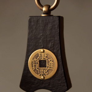 Handmade Thunderstruck Wood & Brass Coin Pendant Necklace: Mysterious Chinese - Style Vintage Unisex Jewelry