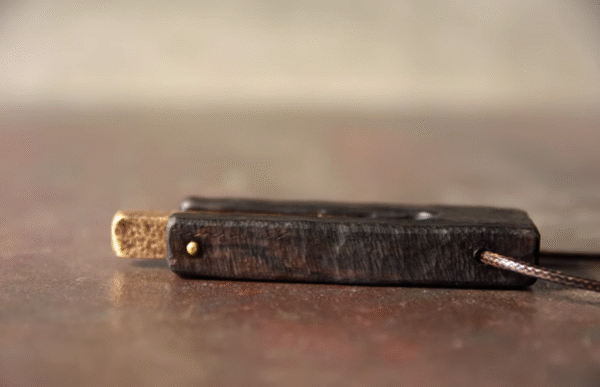 Handmade Thunderstruck Wood & Brass Pendant Necklace: Mysterious Artisan - Crafted Unisex Jewelry - Image 8