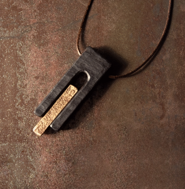 Handmade Thunderstruck Wood & Brass Pendant Necklace: Mysterious Artisan - Crafted Unisex Jewelry - Image 10