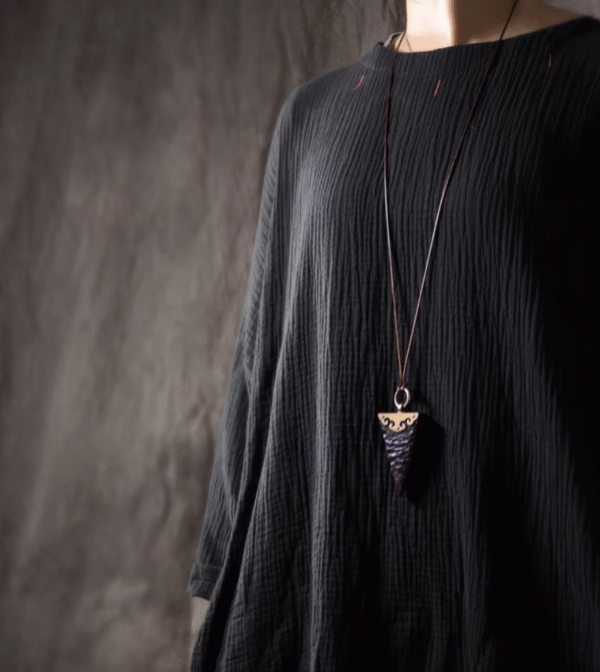 Handmade Thunderstruck Wood & Brass Arrowhead Pendant Necklace: Mysterious Artisan - Crafted Couples’ Jewelry - Image 5